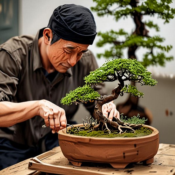 Tạo dáng bonsai cây sanh